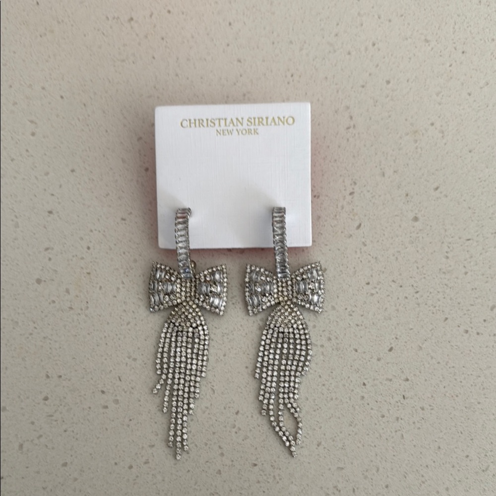 Christian Siriano Silver  Dangle Earrings